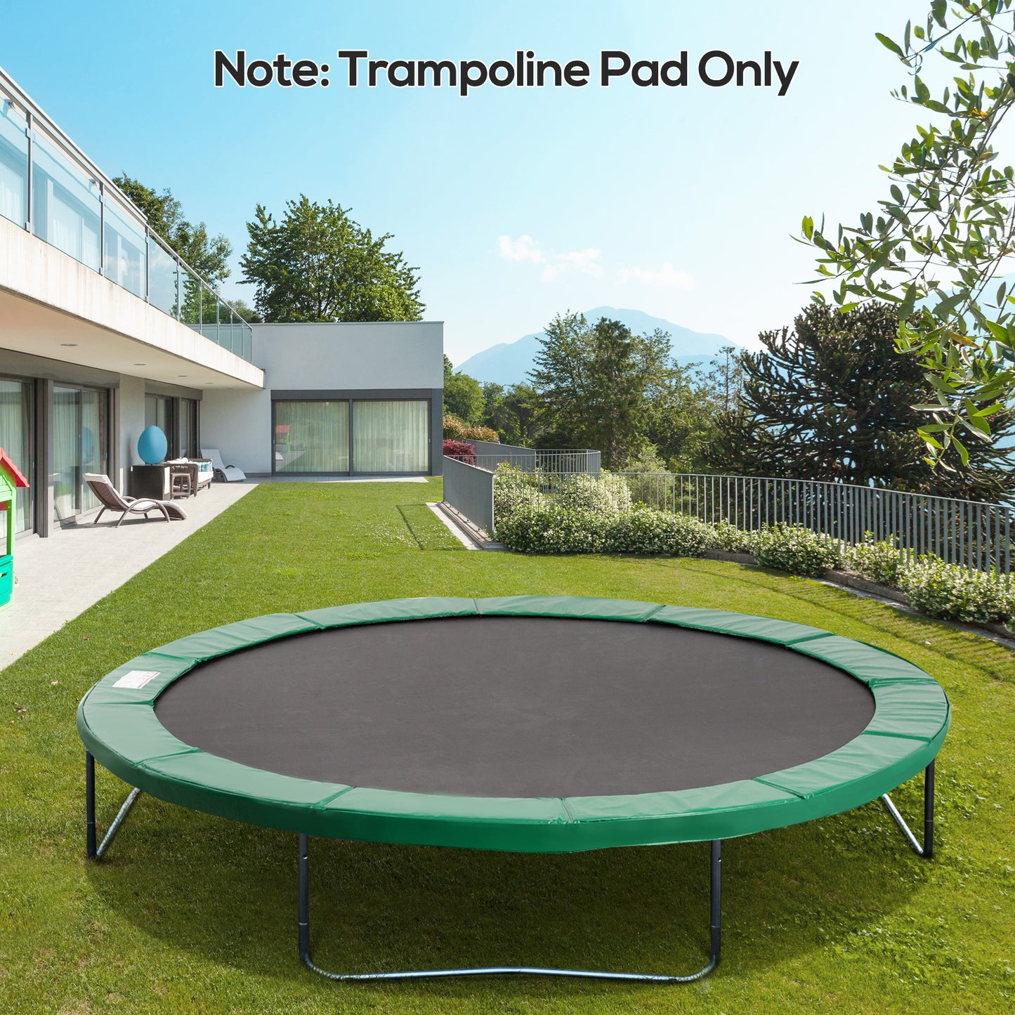Φ12ft Trampoline Safety Pad Spring Cover Replacement Gym Bounce Green Kids Crystal
