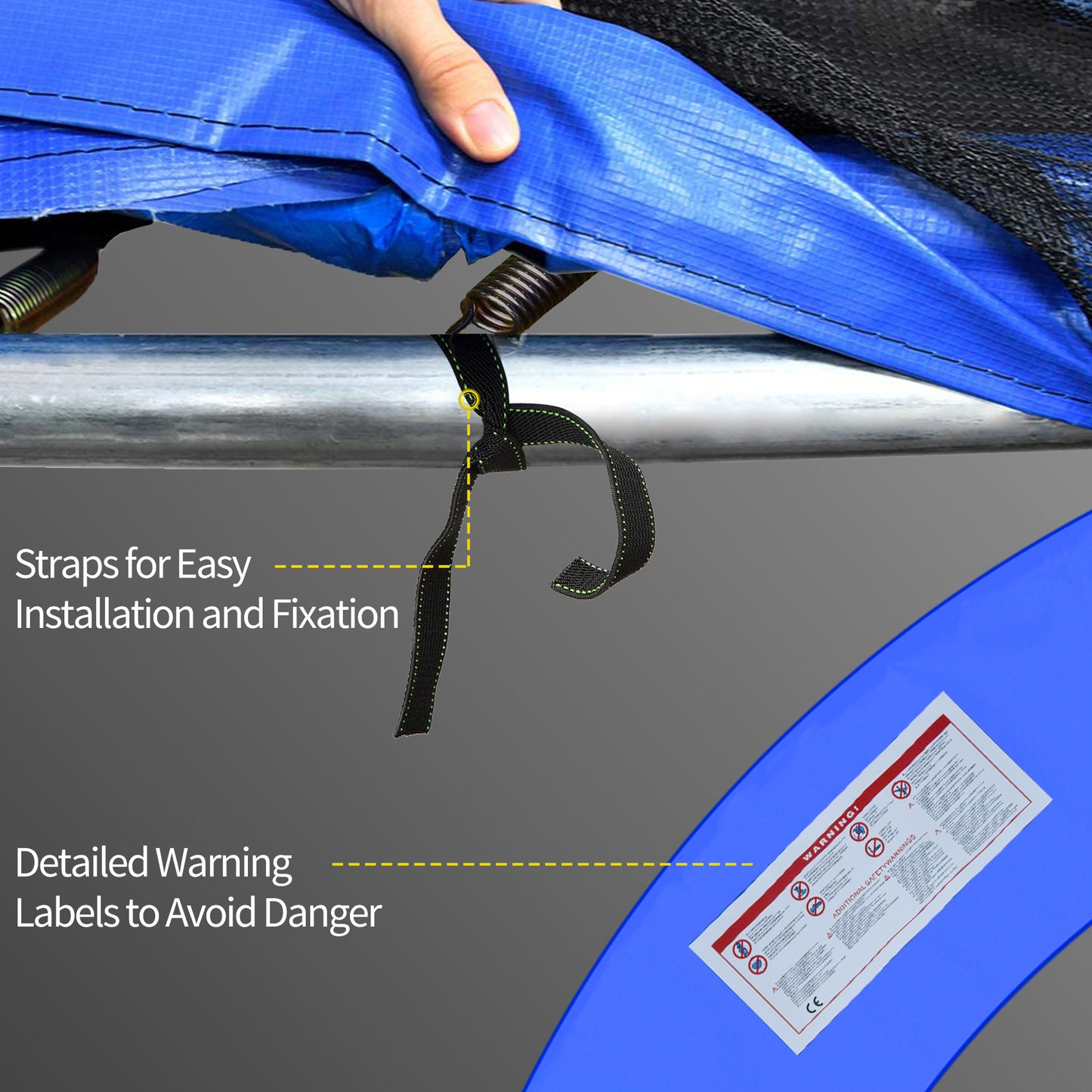 8ft Trampoline Pad Safety Foam Replacement Jump Cover Colorful Kids Crystal