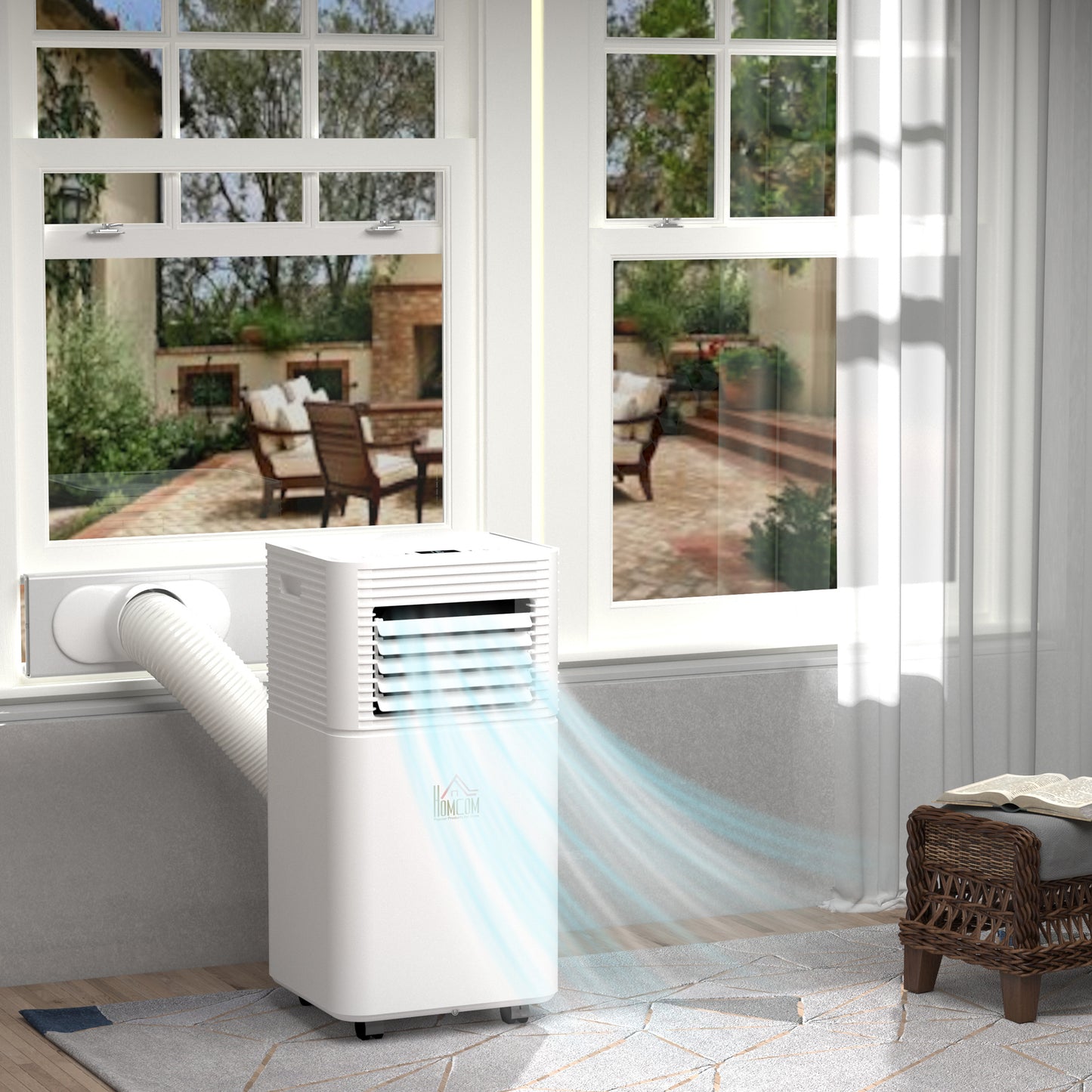 10000 BTU Portable Air Conditioner with Fan & Dehumidifier Mode, Quiet AC Unit with Remote Control, 24-Hour Timer, White