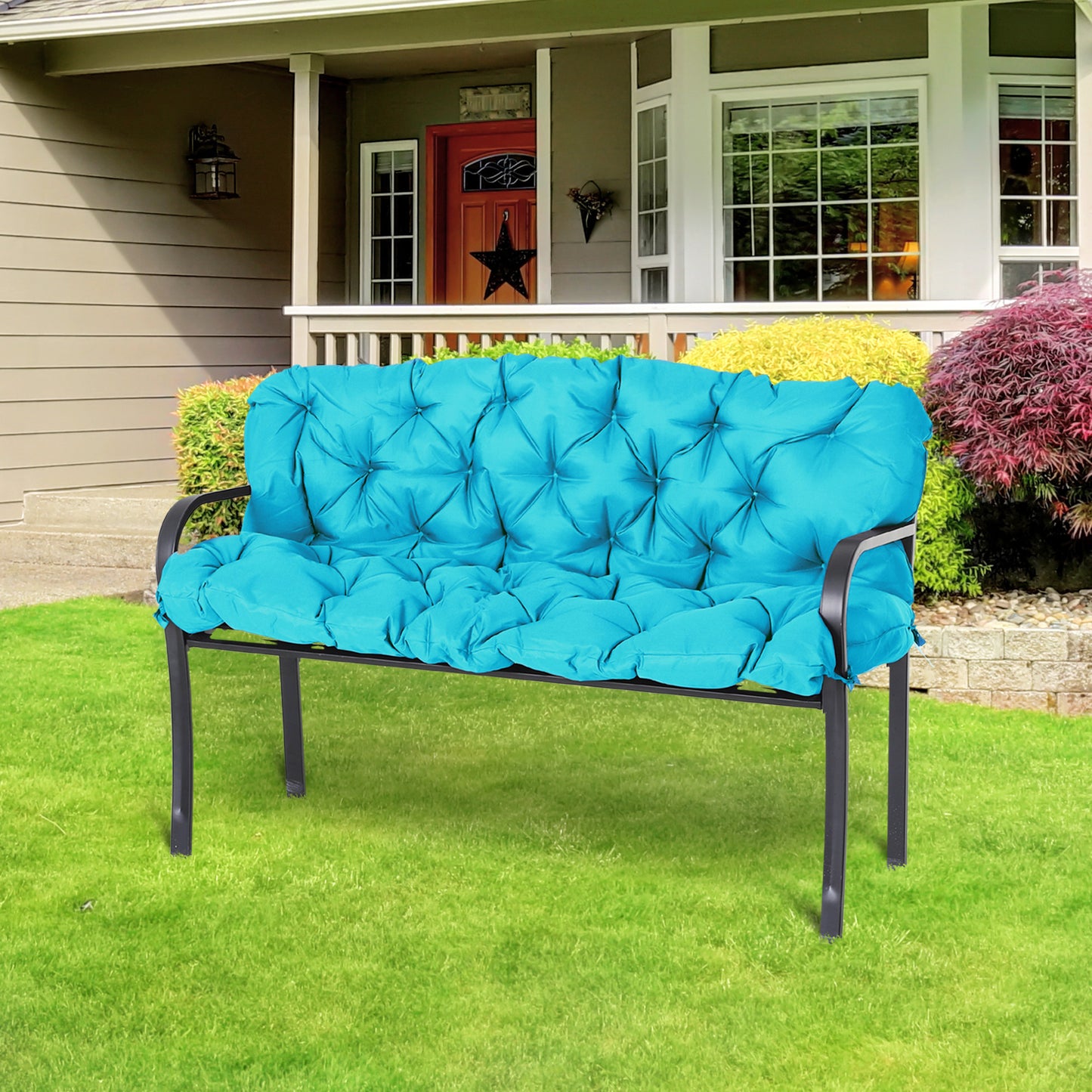 3 Seater Bench Swing Chair Replacement Cushions Outdoor Seat Pads Backrest Patio Garden Turquoise Kids Crystal