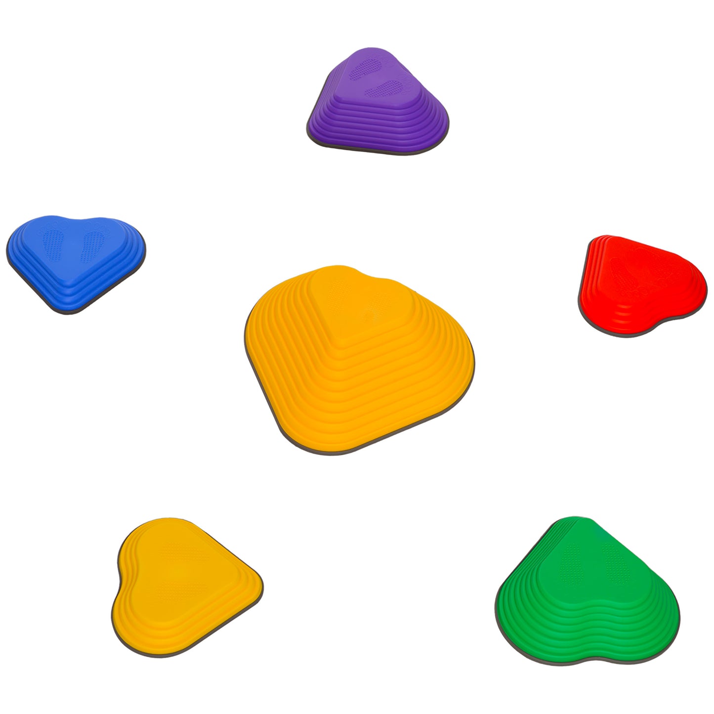6PCs Non-Slip Stackable Kids Stepping Stones, Heart-Shaped Kids Crystal