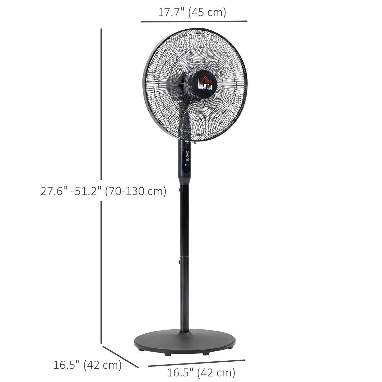 Oscillating Standup Fan with Remote LED Display Cooling Device for Home Office Black