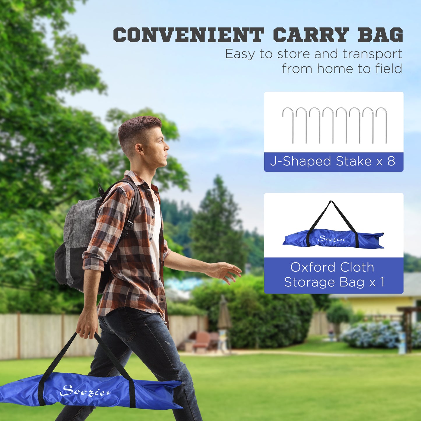 Set of 2 Soccer Nets for Backyard, Portable Soccer Goal for Practice with Carry Bag Kids Crystal
