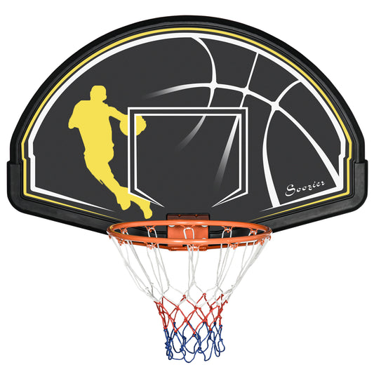 Wall Mounted Basketball Hoop, Mini Basketball Hoop and Backboard for Kids and Adults Kids Crystal