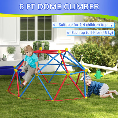 Kids Climbing Dome - 6 FT Geometric Jungle Gym with Rust & UV-Resistant Steel, Supports up to 396 lbs, for Ages 3-8