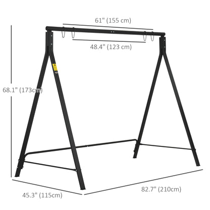 Metal Swing Stand Swing Frame, Hanging Chair Stand Only, 528 LBS Weight Capacity, for Backyard, Patio, Lawn, Black