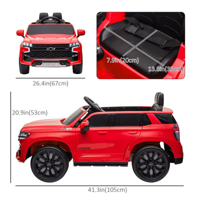 12V Chevrolet TAHOE Kids Ride On Car Remote Control MP3 Music Lights Electric Toy Truck 3-6 Years Red