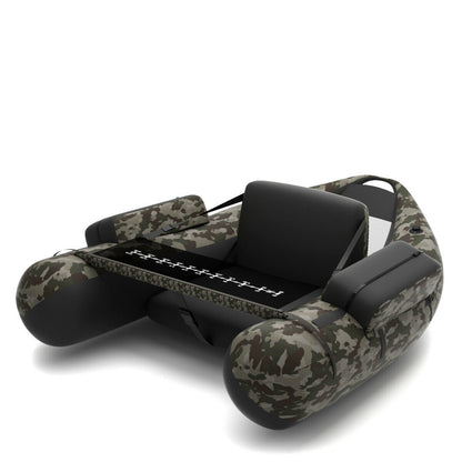 Inflatable Fishing Float Tube with Pump Storage Pockets and Fish Ruler-Camouflage