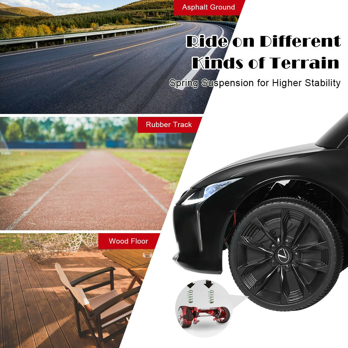 Lexus LC500 Licensed Kids 12V Ride Remote Control Electric Vehicle-Black