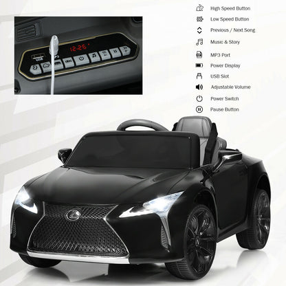 Lexus LC500 Licensed Kids 12V Ride Remote Control Electric Vehicle-Black