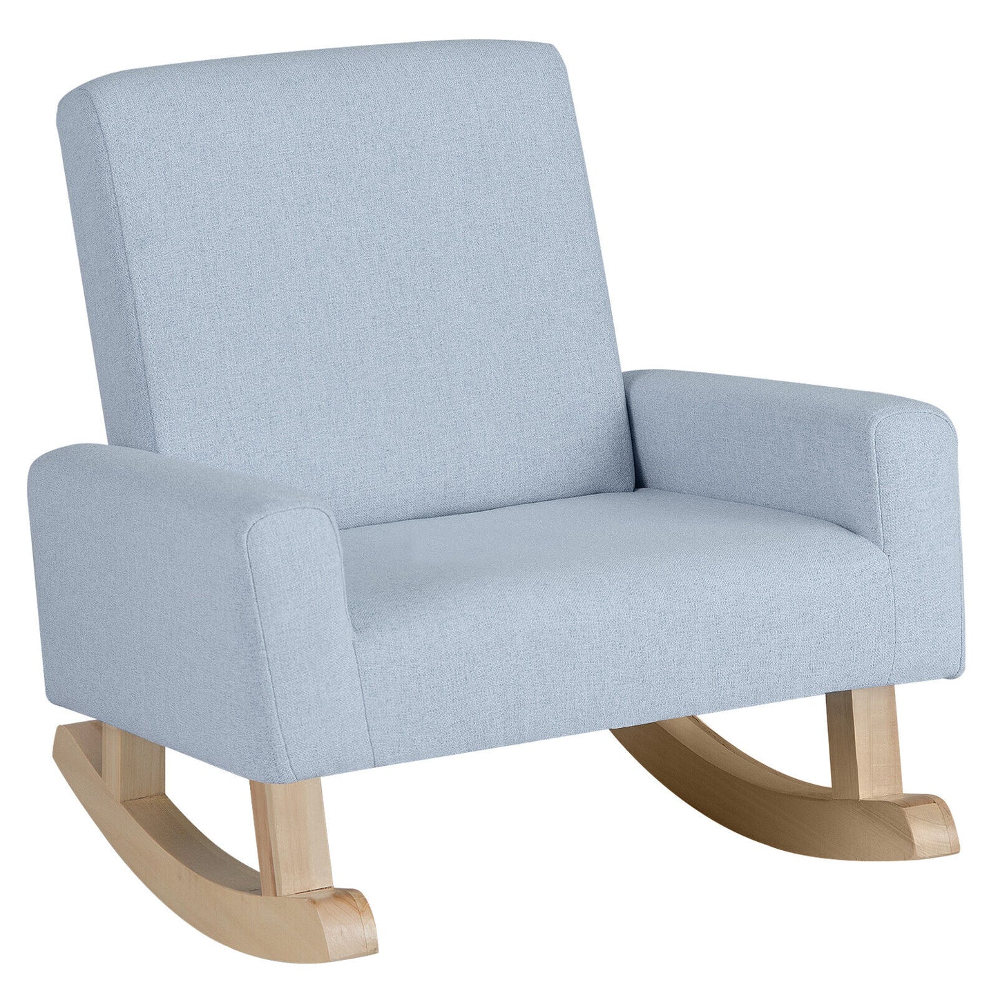 Kids Rocking Chair with Solid Wood Legs-Blue Kids Crystal