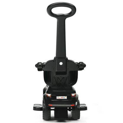 3 in 1 Ride on Push Car Toddler Stroller Sliding Car with Music-Black