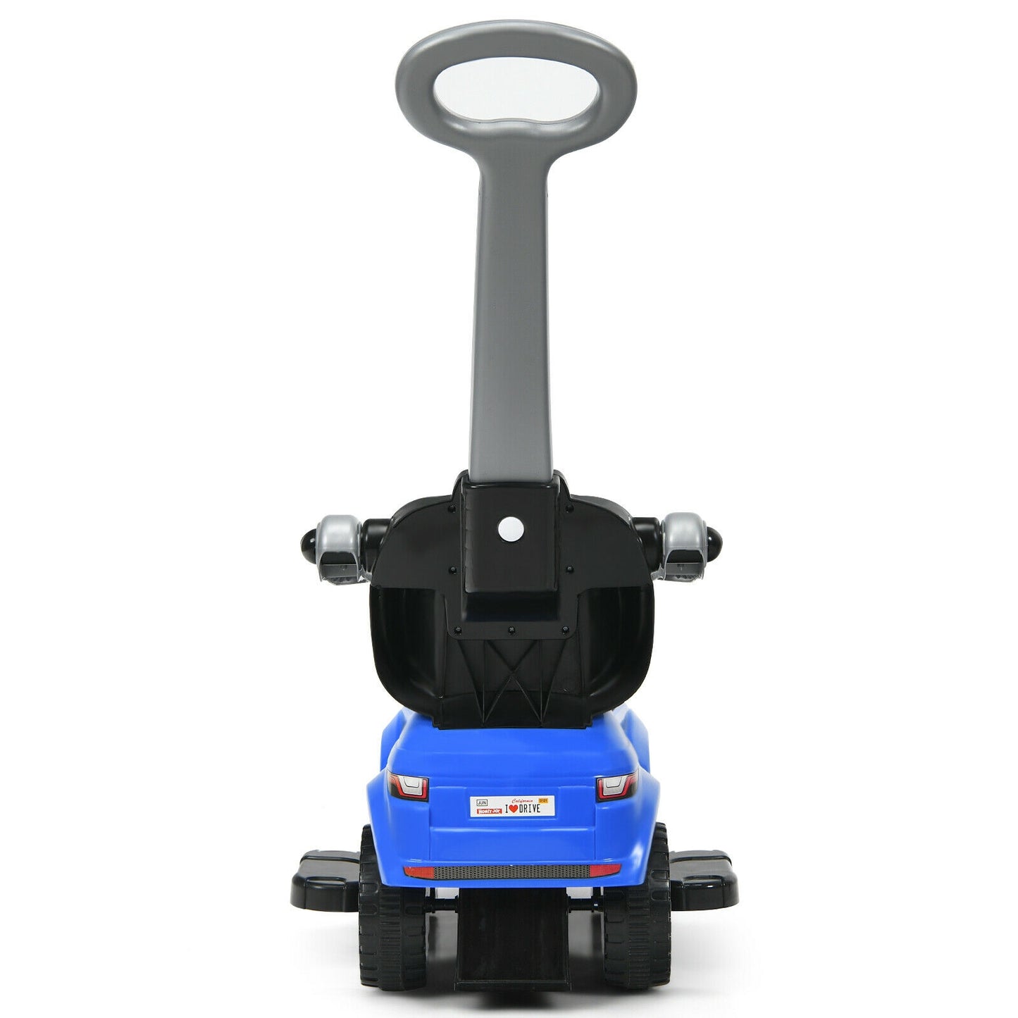 3 In 1 Ride on Push Car Toddler Stroller Sliding Car with Music-Blue Kids Crystal