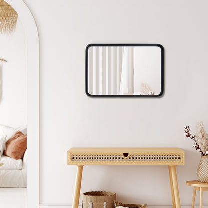 Rectangular Wall Mount Bathroom Mirror with Solid Steel Frame-S