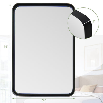 Rectangular Wall Mount Bathroom Mirror with Solid Steel Frame-L