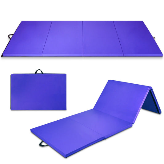 4 Feet x 10 Feet x 2 Inch Folding Gymnastics Tumbling Gym Mat-Purple Kids Crystal