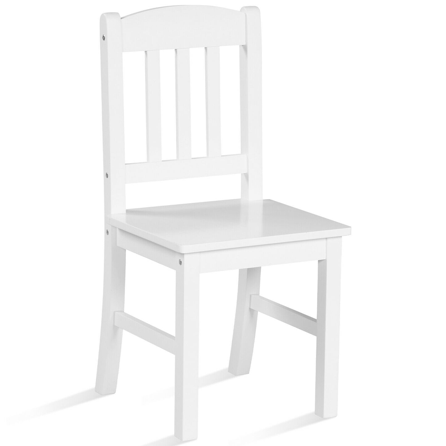 Kids Desk and Chair Set Study Writing Desk with Hutch and Bookshelves-White Kids Crystal