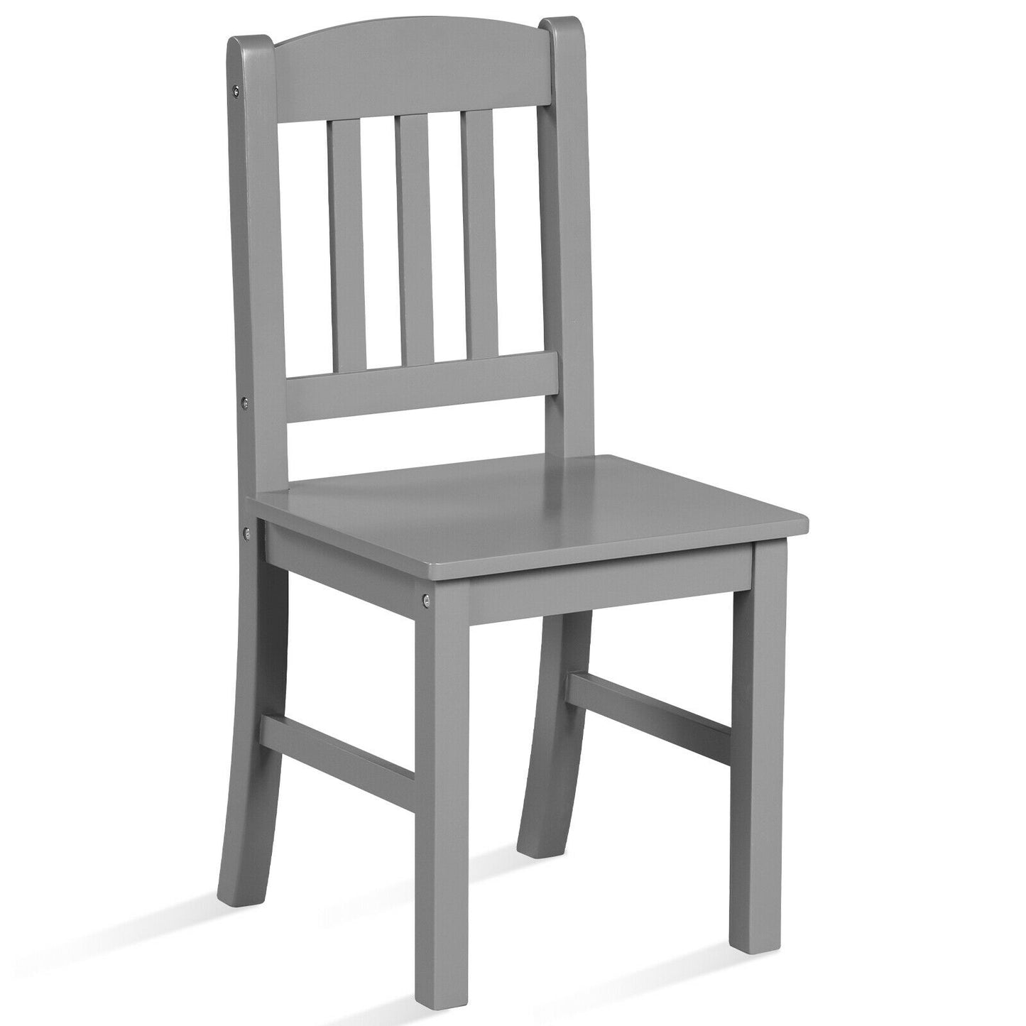 Kids Desk and Chair Set Study Writing Desk with Hutch and Bookshelves-Gray Kids Crystal