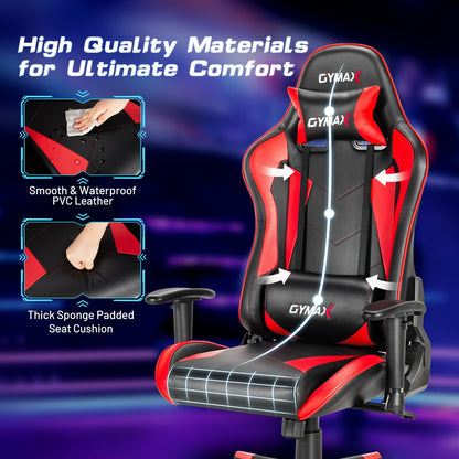 Gaming Chair Adjustable Swivel Racing Style Computer Office Chair-Red