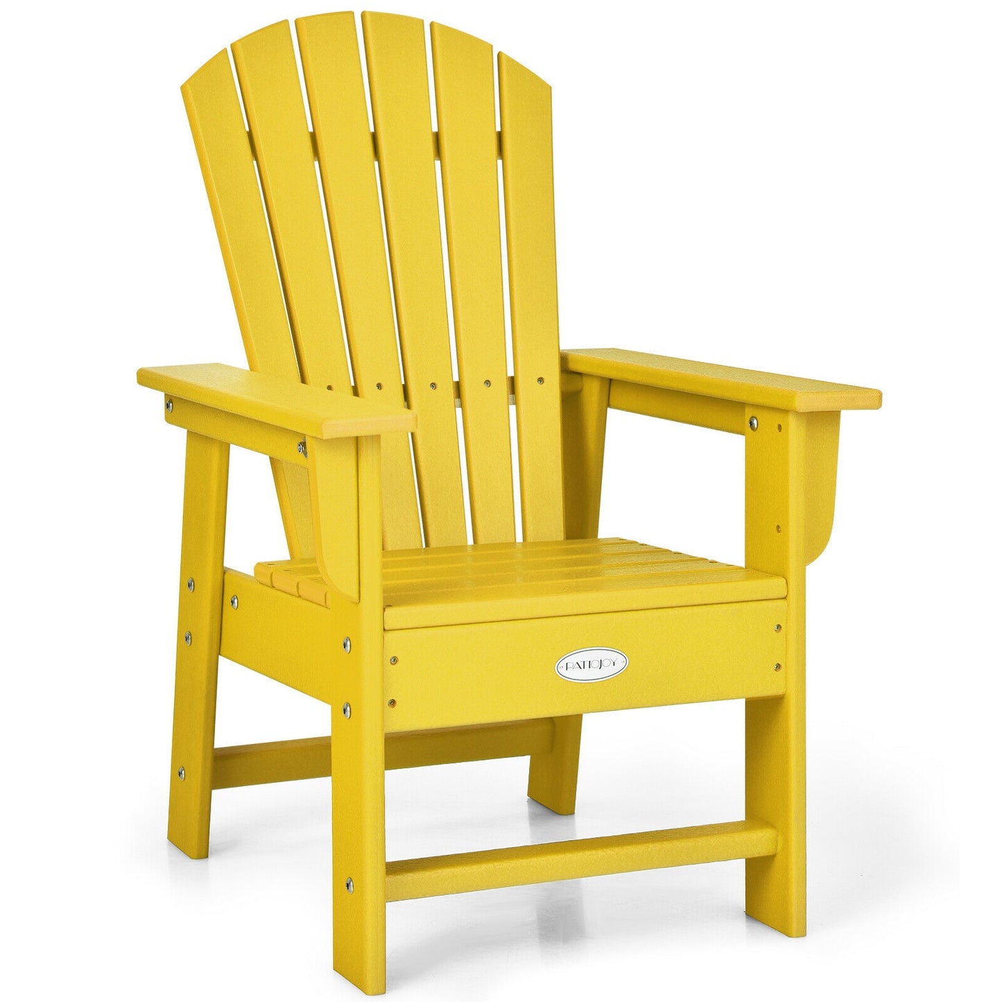 Patio Kids' Adirondack Chair with Ergonomic Backrest-Yellow Kids Crystal