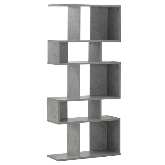 5 Cubes Ladder Shelf Corner Bookshelf Display Rack Bookcase-Gray Kids Crystal