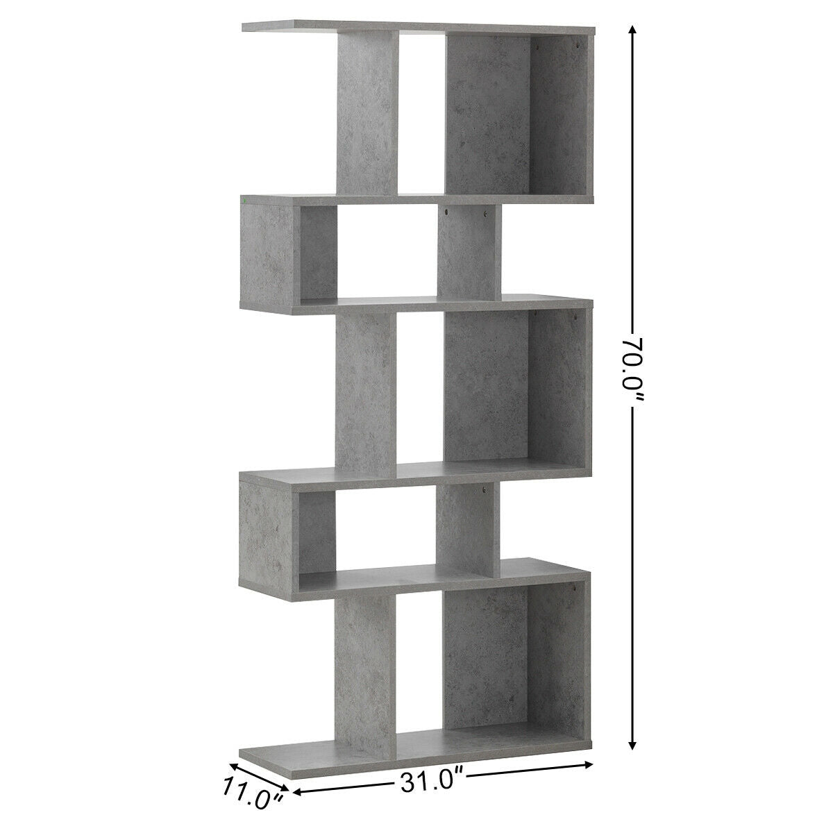 5 Cubes Ladder Shelf Corner Bookshelf Display Rack Bookcase-Gray Kids Crystal