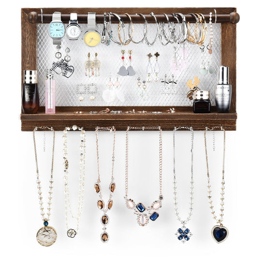 Wall Mounted Jewelry Rack with Removable Bracelet Rod Kids Crystal