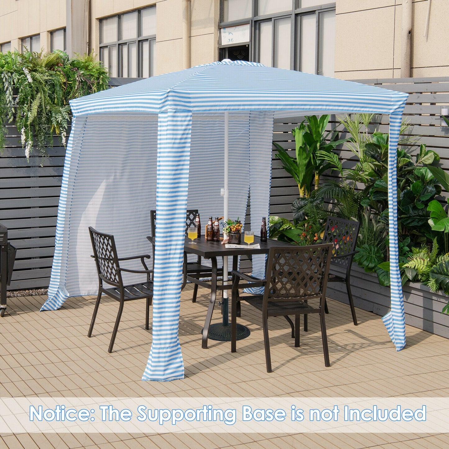 6.6 x 6.6 Feet Foldable and Easy-Setup Beach Canopy With Carry Bag-Blue Kids Crystal