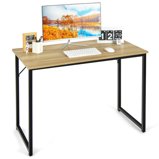 L Shaped Computer Desk and Writing Workstation for Home and Office-Natural Kids Crystal