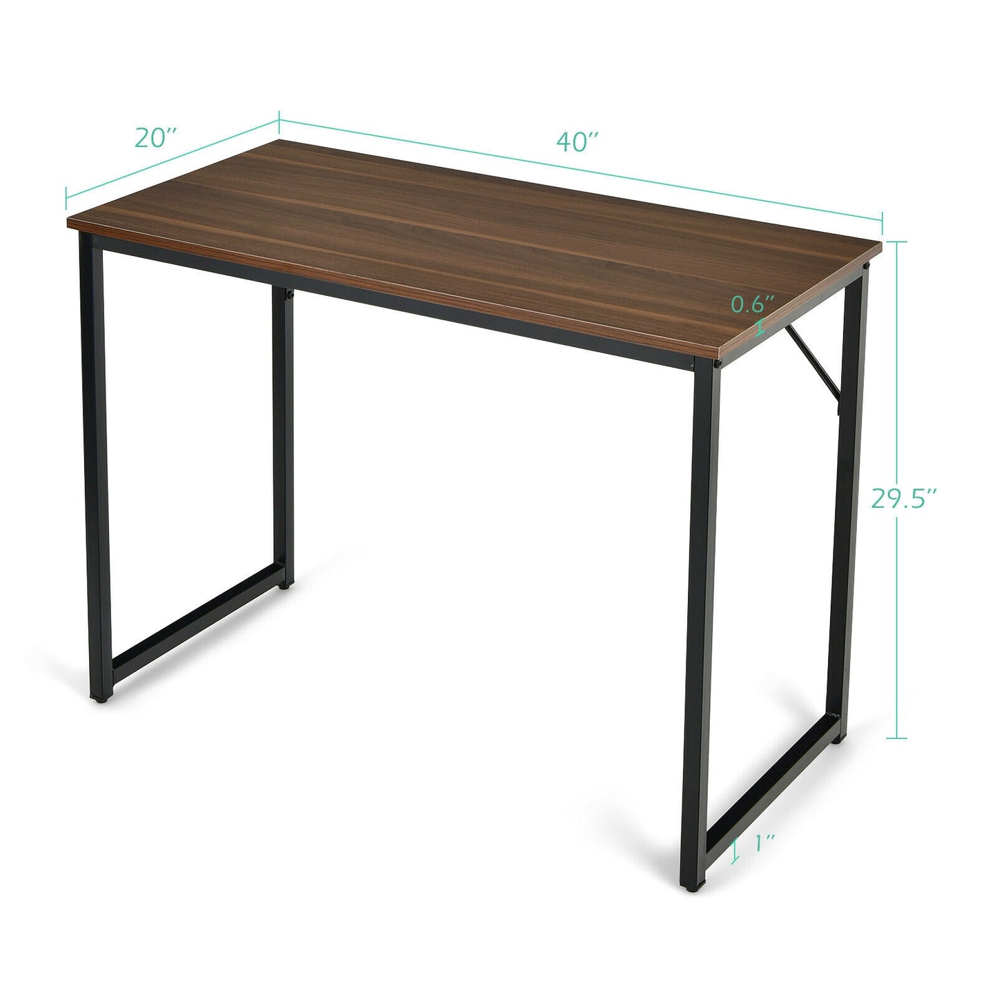 L Shaped Computer Desk and Writing Workstation for Home and Office-Coffee Kids Crystal