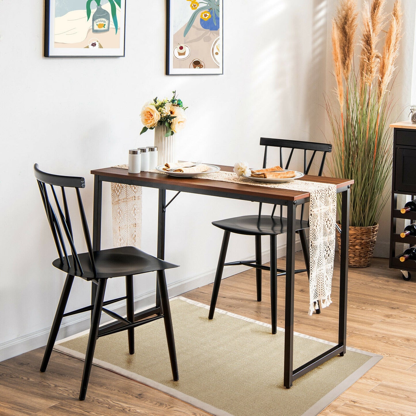 L Shaped Computer Desk and Writing Workstation for Home and Office-Coffee Kids Crystal