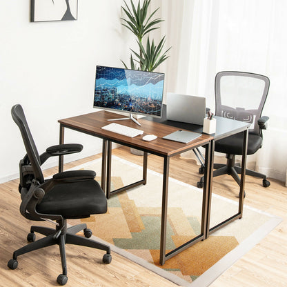 L Shaped Computer Desk and Writing Workstation for Home and Office-Coffee
