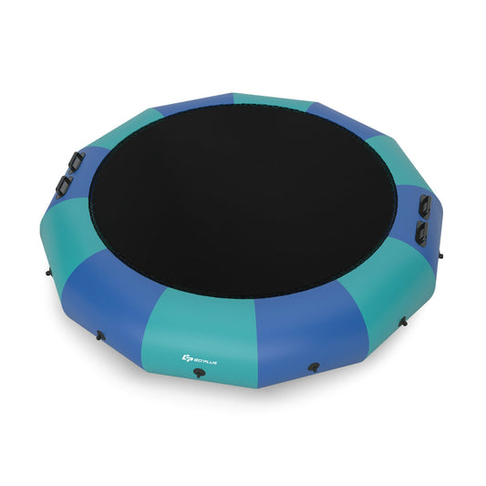 15 Feet Inflatable Splash Padded Water Bouncer Trampoline-Blue Kids Crystal