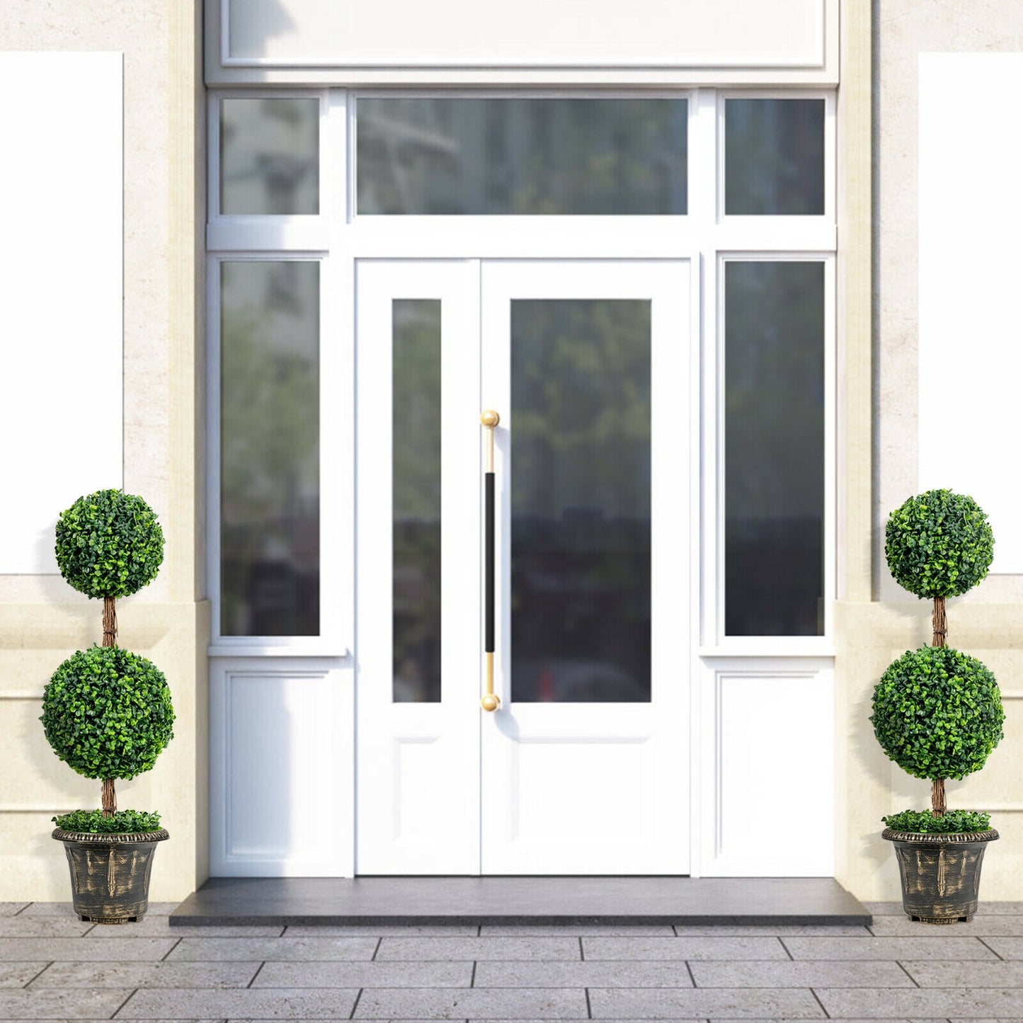 36 Inch Artificial Double Ball Tree Indoor and Outdoor UV Protection Kids Crystal