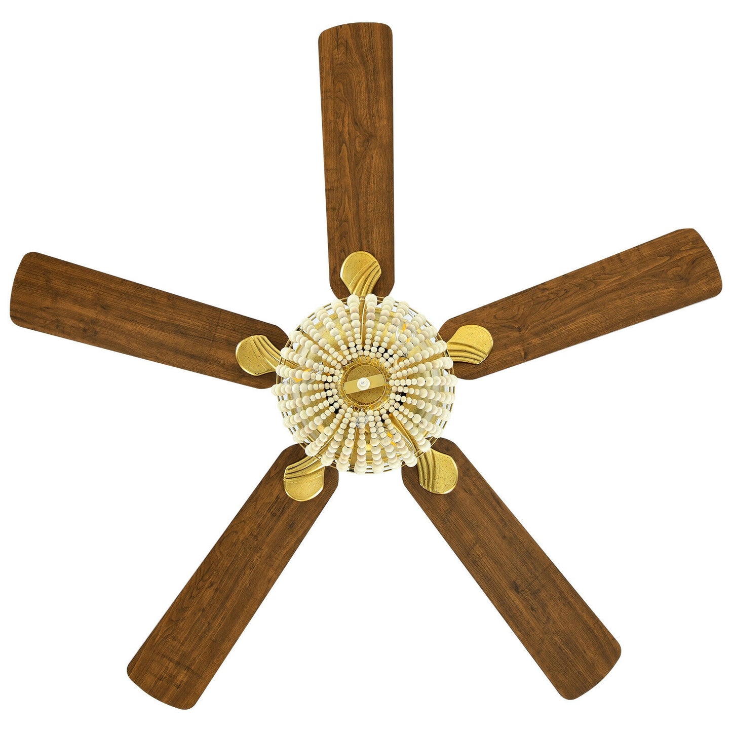 52 Inch Retro Ceiling Fan Light with Reversible Blades Remote Control-Golden Kids Crystal