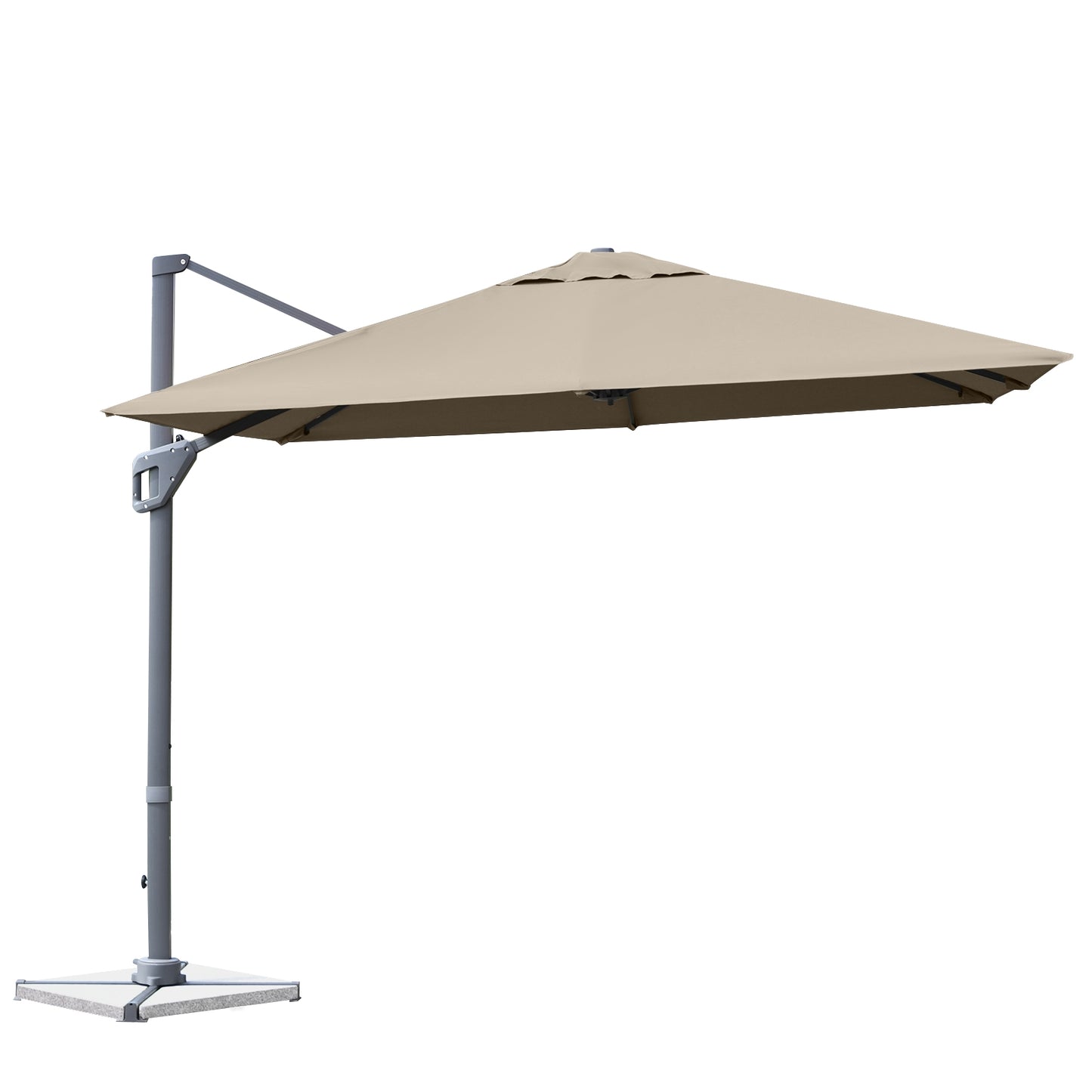 10 x 10 Feet Patio Offset Cantilever Umbrella with Aluminum 360-degree Rotation Tilt-Coffee Kids Crystal