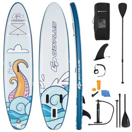 11 ft Inflatable Stand Up Paddle Board Surfboard with Aluminum Paddle Pump-11 ft Kids Crystal