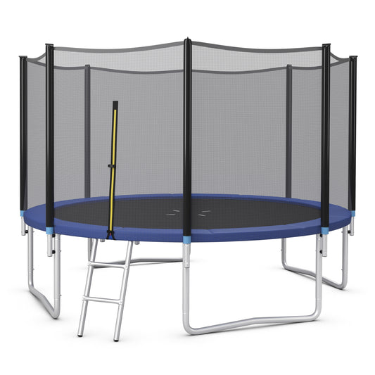 8/10/12/14/15/16 Feet Outdoor Trampoline Bounce Combo with Safety Closure Net Ladder-12 ft Kids Crystal
