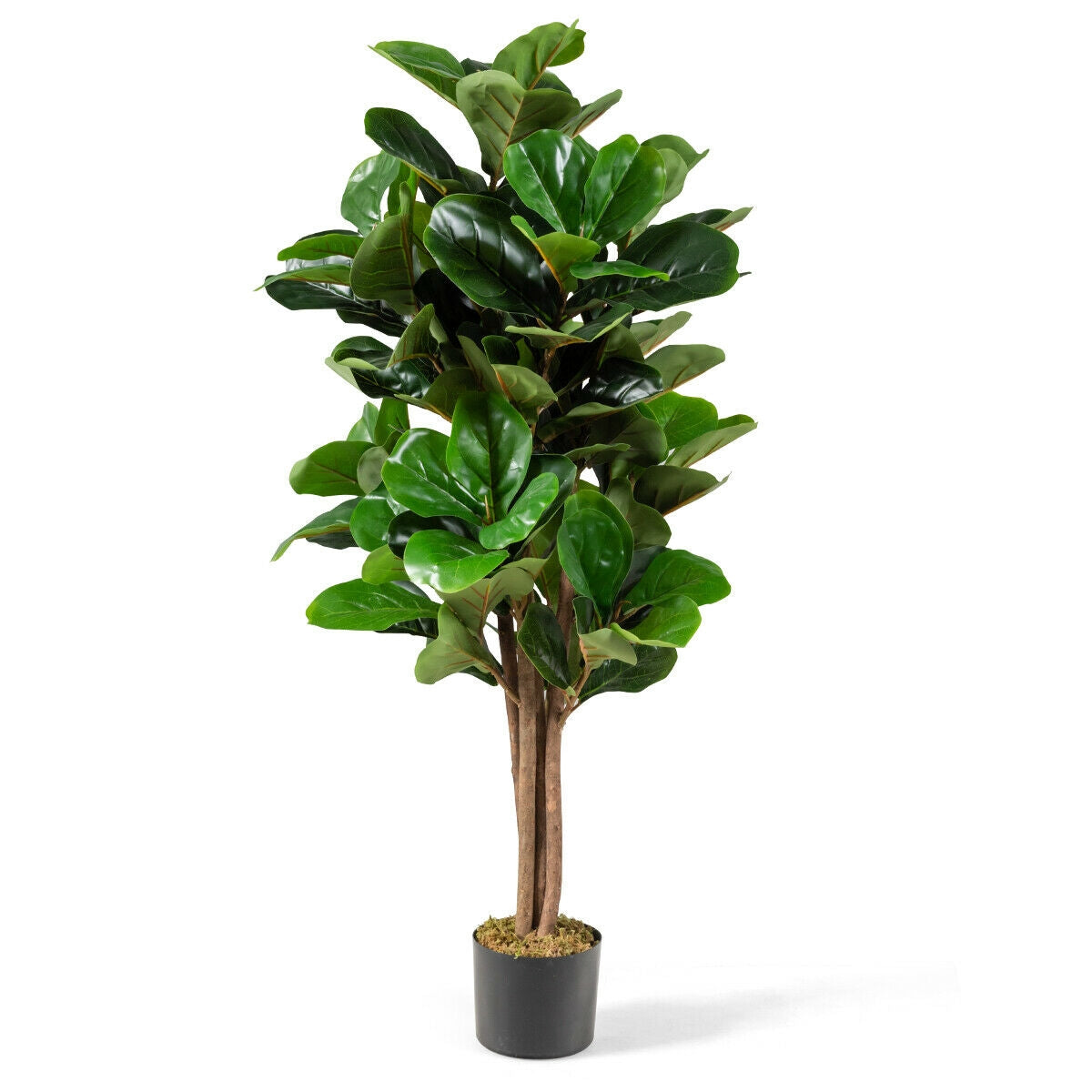 4 Feet Artificial Fiddle Leaf Fig Tree Decorative Planter Kids Crystal