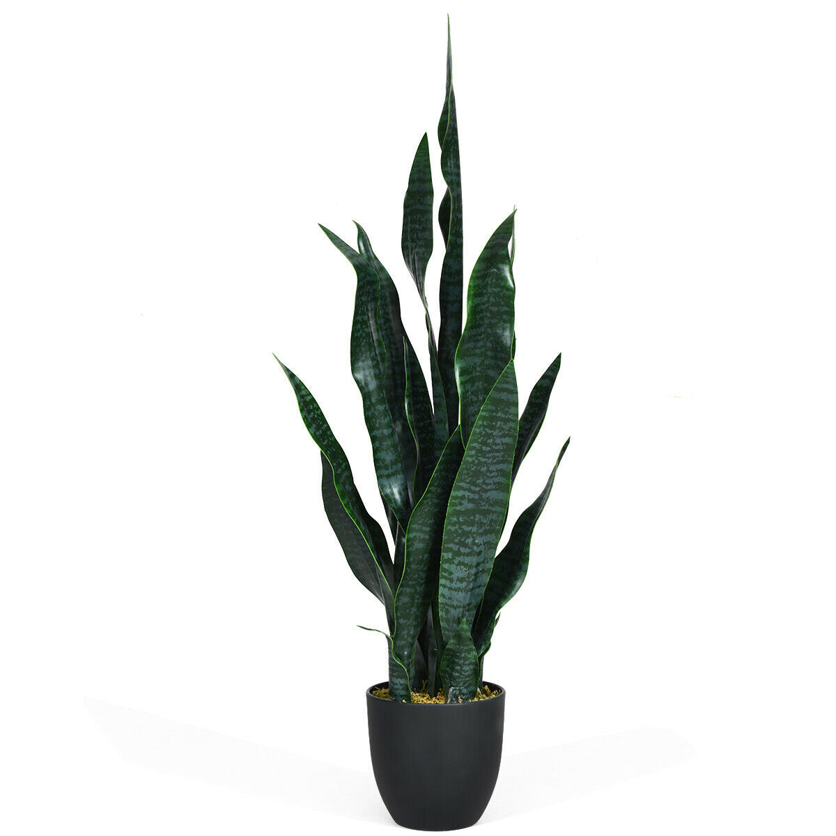 35.5 Inch  Indoor-Outdoor Artificial Fake Snake Plant Kids Crystal