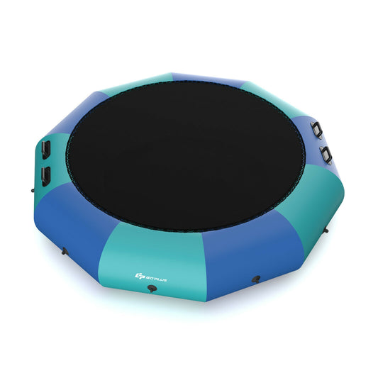 12 Feet Inflatable Splash Padded Water Bouncer Trampoline-Blue Kids Crystal