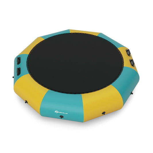 12 Feet Inflatable Splash Padded Water Bouncer Trampoline-Yellow Kids Crystal