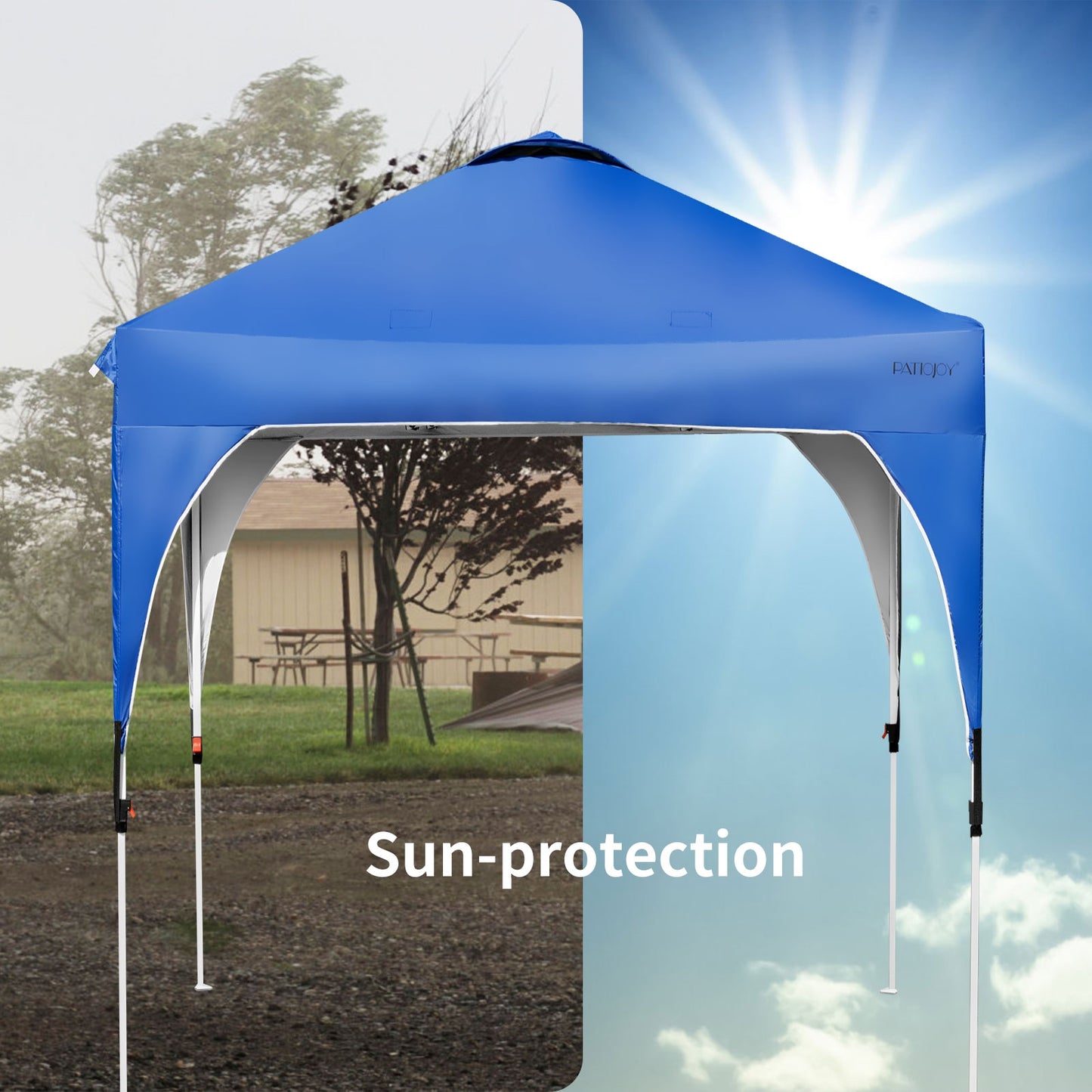 6.6 x 6.6 FT Pop Up Height Adjustable Canopy Tent with Roller Bag-Blue Kids Crystal