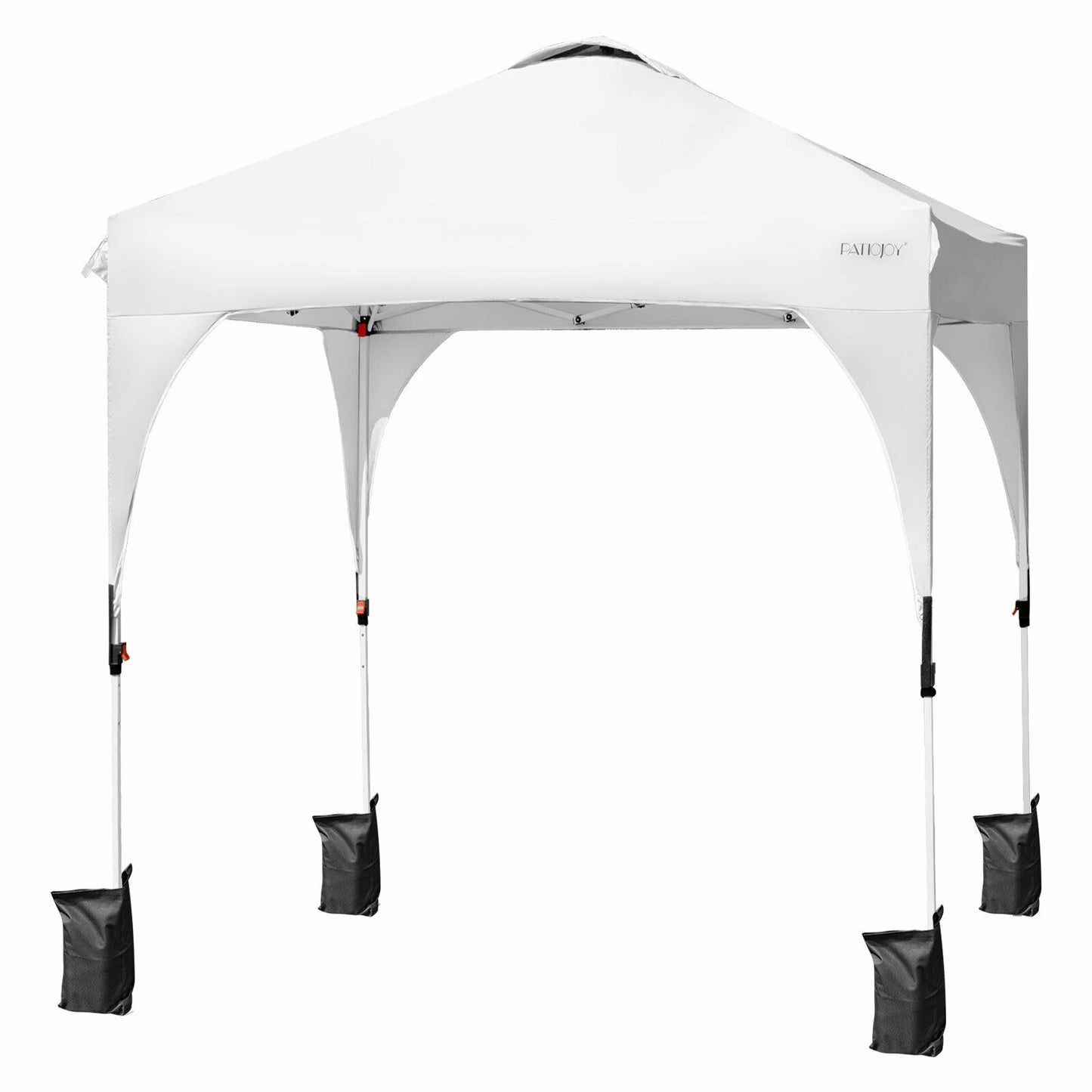 6.6 x 6.6 FT Pop Up Height Adjustable Canopy Tent with Roller Bag-White Kids Crystal