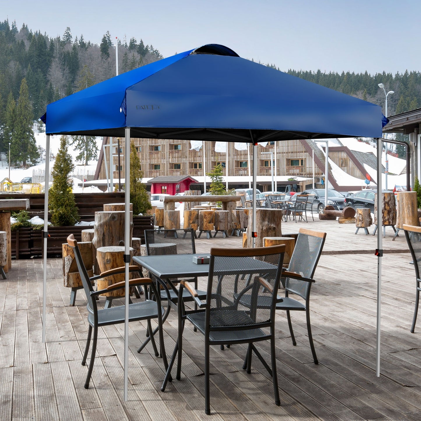 6.6 x 6.6 Feet Outdoor Pop-up Canopy Tent with Roller Bag-Blue Kids Crystal