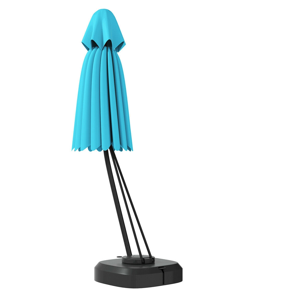 11 Feet Outdoor Cantilever Hanging Umbrella with Base and Wheels-Turquoise Kids Crystal