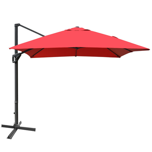 10 x13 Feet Rectangular Cantilever Umbrella with 360° Rotation Function-Wine Kids Crystal