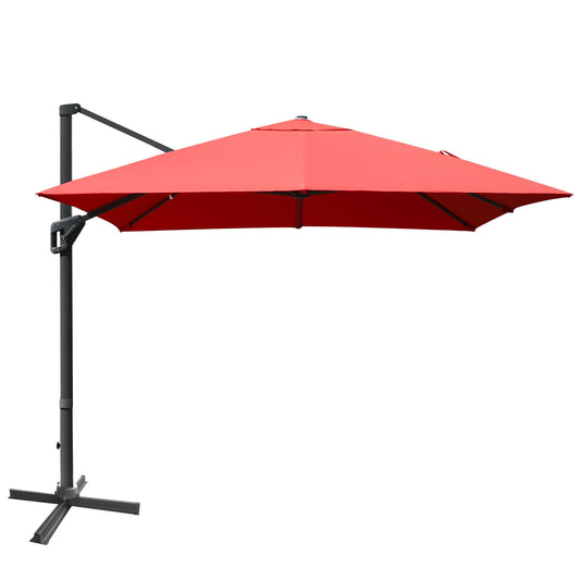 10 x13 Feet Rectangular Cantilever Umbrella with 360° Rotation Function-Orange Kids Crystal