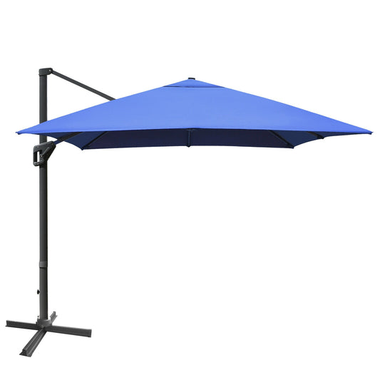 10 x13 Feet Rectangular Cantilever Umbrella with 360° Rotation Function-Navy Kids Crystal