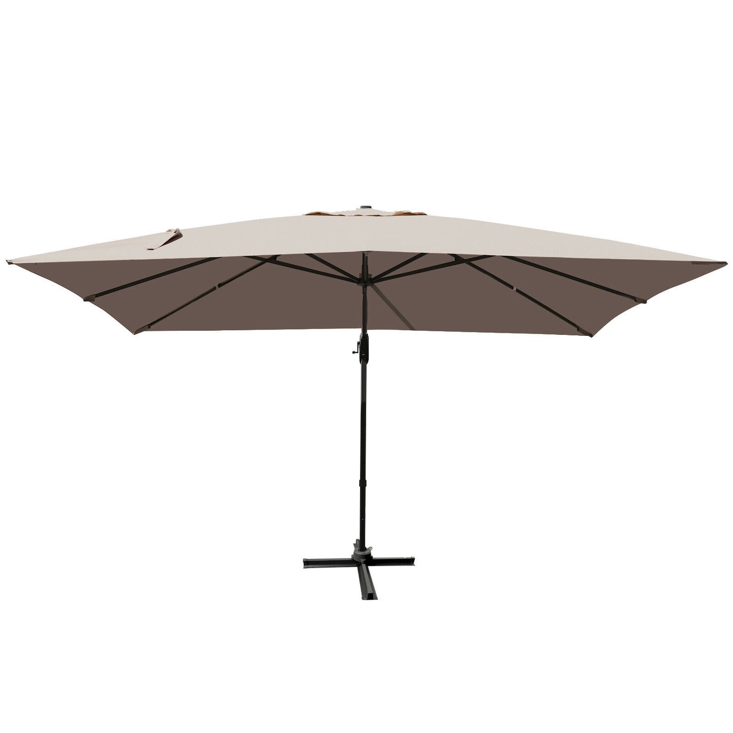 10 x13 Feet Rectangular Cantilever Umbrella with 360° Rotation Function-Coffee Kids Crystal